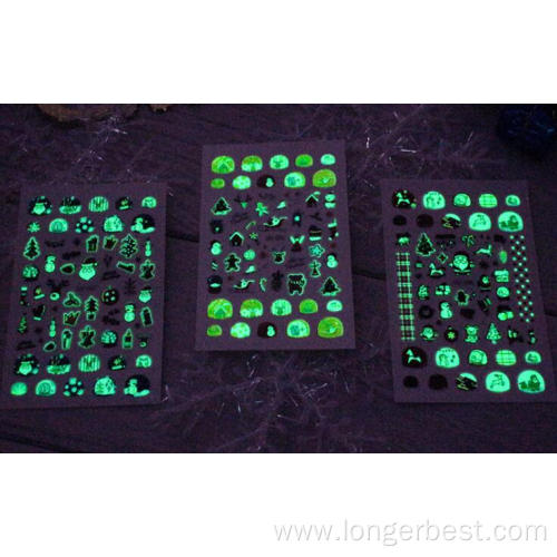 Luminous 3d nail sticker